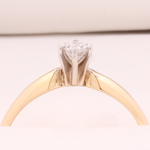 1/4 Carat Solitaire Diamond Gold Engagement Ring - Picture 5 of 7